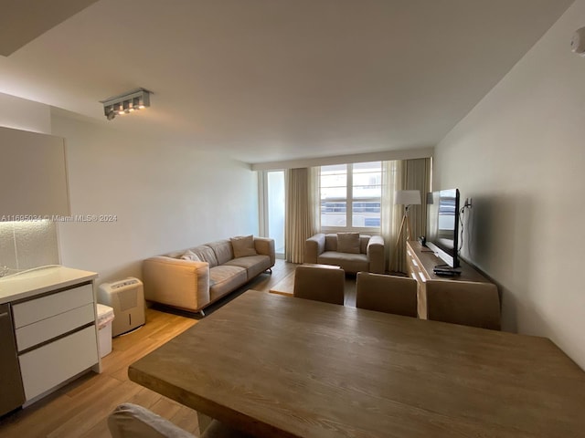 living room featuring light hardwood / wood-style floors