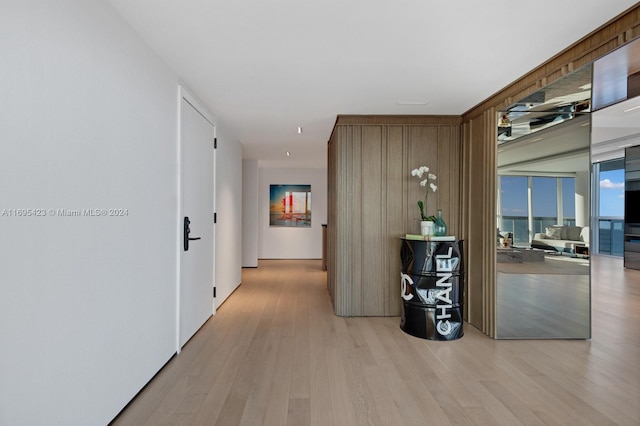 hallway featuring light wood-type flooring