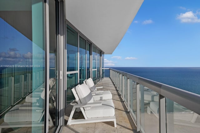 balcony with a water view