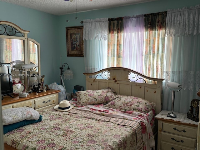 bedroom with a textured ceiling