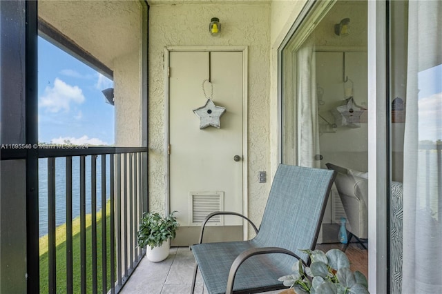 balcony with a water view