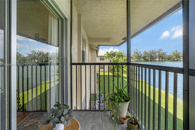 balcony with a water view