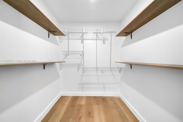 spacious closet with hardwood / wood-style flooring