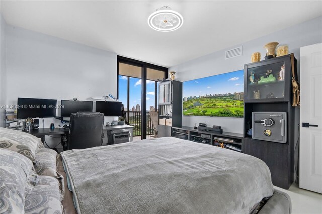 bedroom with expansive windows