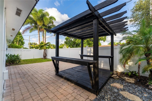 view of patio with a pergola