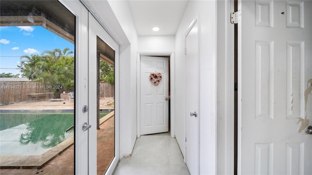 doorway to outside with french doors