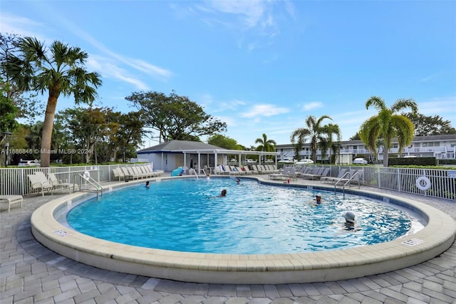 view of pool featuring a patio area