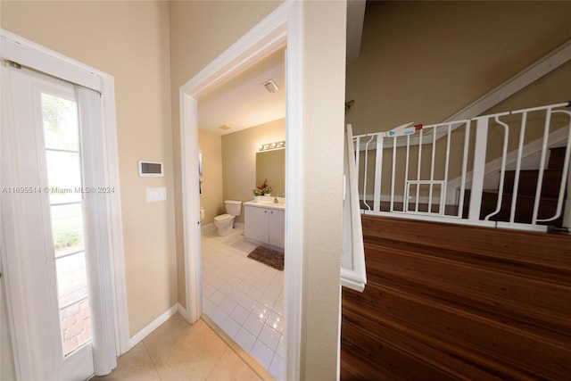 interior space featuring tile patterned floors