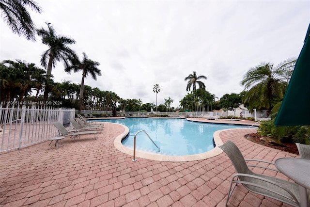 view of pool featuring a patio