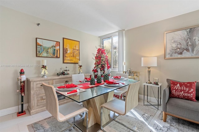 view of tiled dining room