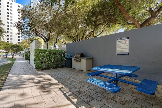 view of patio featuring grilling area