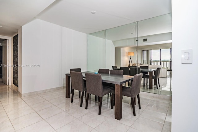 view of tiled dining area