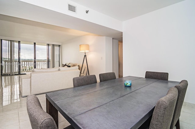 view of tiled dining space