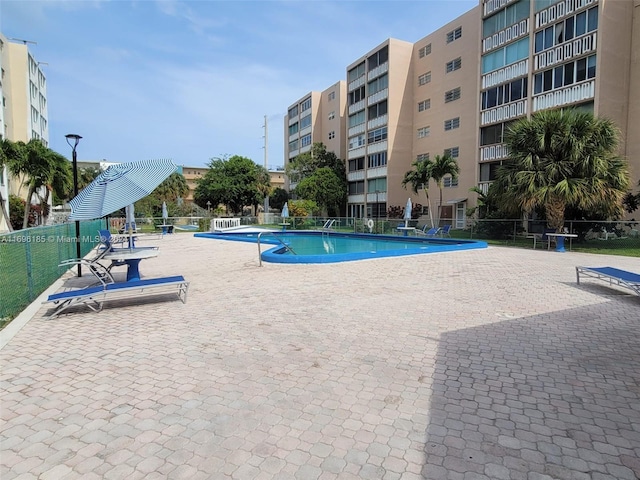 view of pool with a patio area