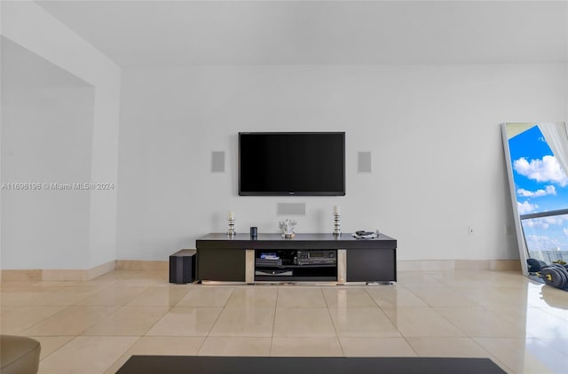 view of tiled living room