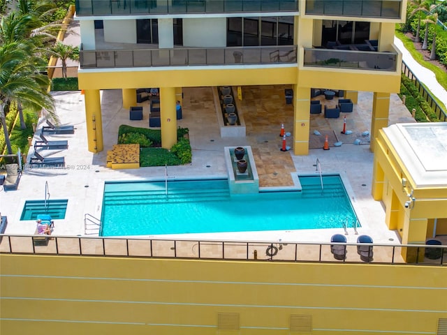 view of pool with a patio