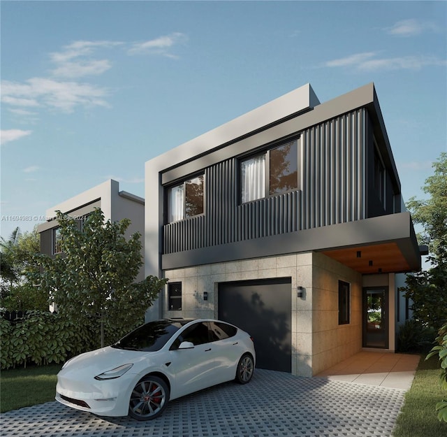 contemporary house with a garage