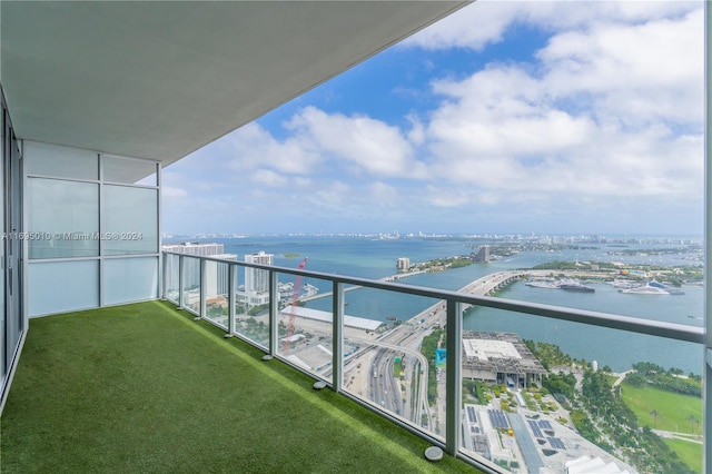 balcony with a water view