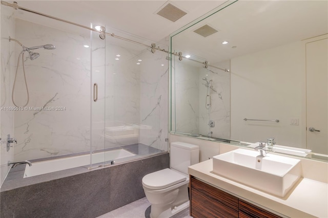 1100 Biscayne Blvd Unit 4502, Miami, FL 33132 - full bath with shower / bath combination with glass door, vanity, and recessed lighting