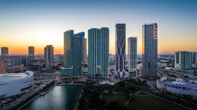 city view with a water view