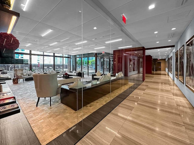 1080 Brickell Ave Unit 3604, Miami, FL 33131 - building lobby with expansive windows and recessed lighting