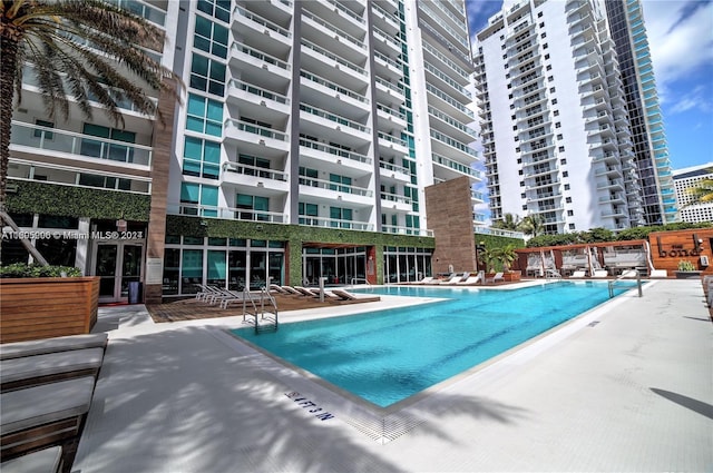 view of pool with a patio