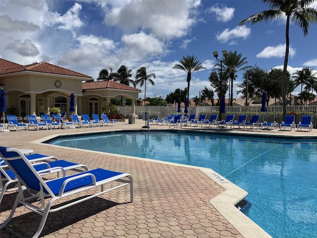 view of pool with a patio