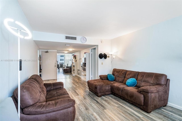 living room featuring hardwood / wood-style flooring