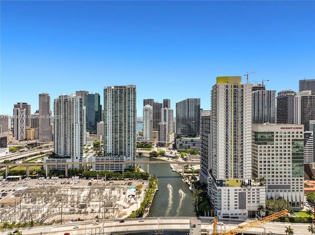 city view with a water view