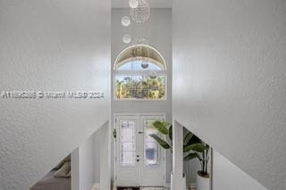 foyer featuring french doors