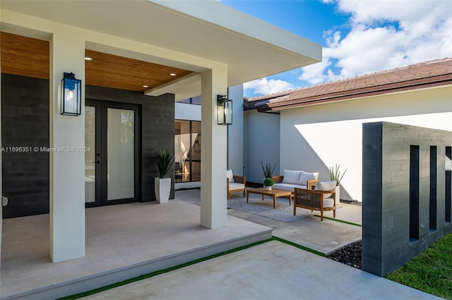 view of patio with an outdoor hangout area