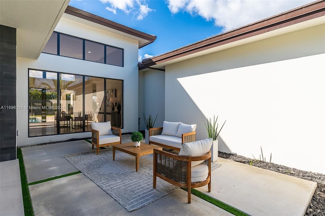 view of patio with an outdoor living space