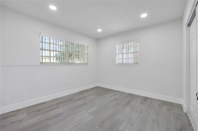 empty room featuring light hardwood / wood-style flooring