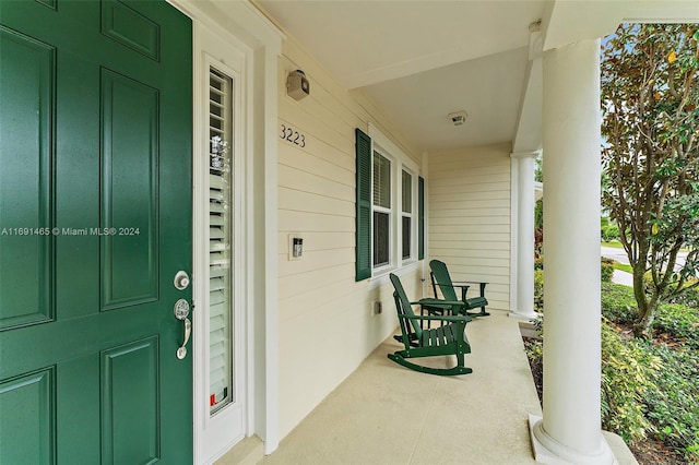 view of patio / terrace featuring covered porch