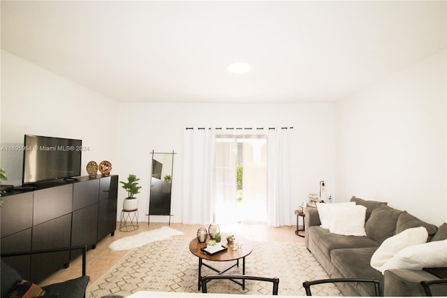 view of tiled living room