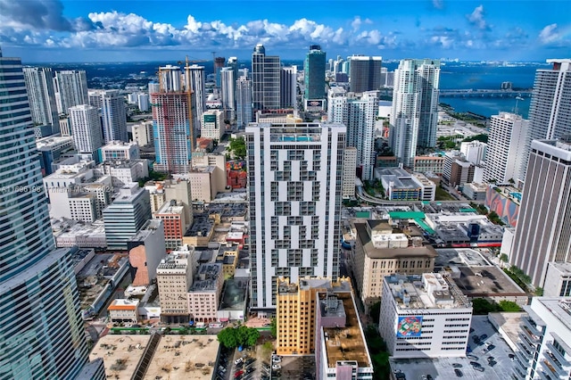 property's view of city with a water view