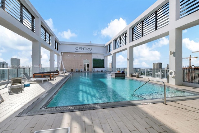 view of pool with a patio