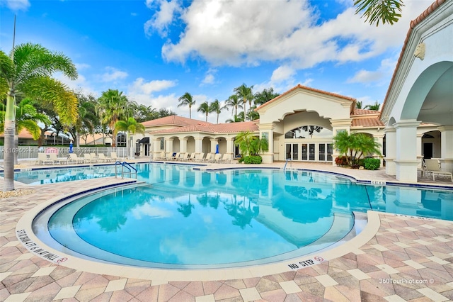 view of pool featuring a patio area