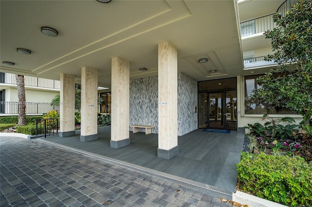 property entrance featuring french doors