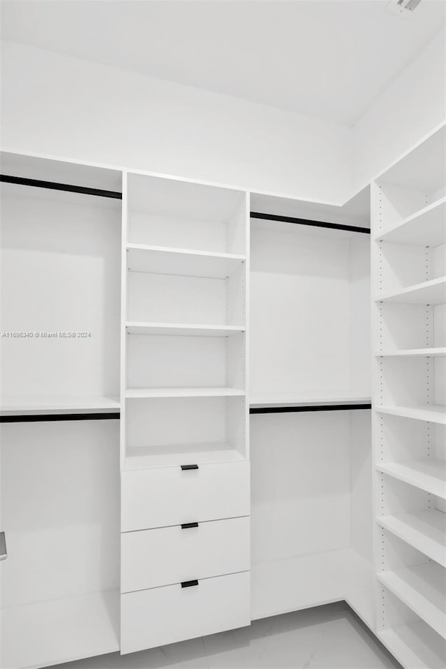 view of walk in closet