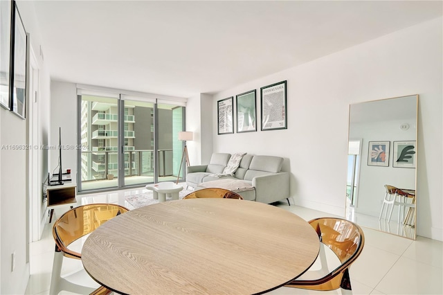 interior space with light tile patterned floors