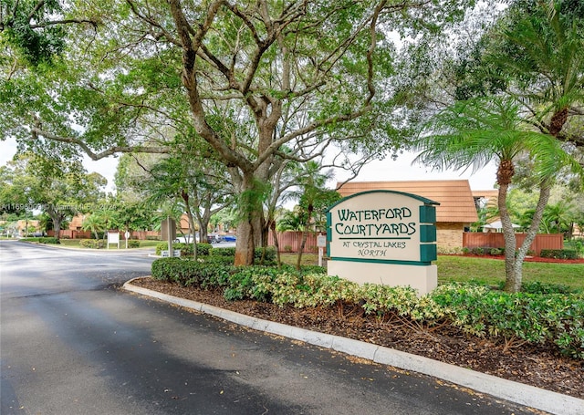 view of community sign