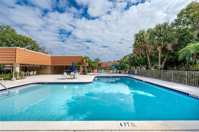 view of pool with a patio