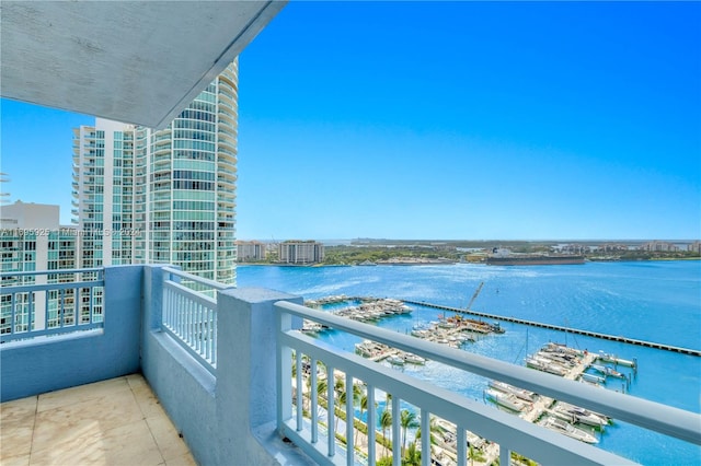 balcony with a water view