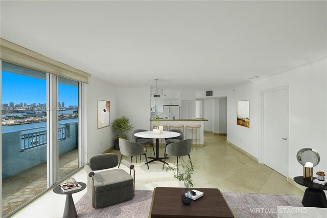 90 Alton Rd Unit 1902, Miami Beach, FL 33139 - living room featuring a view of skyline