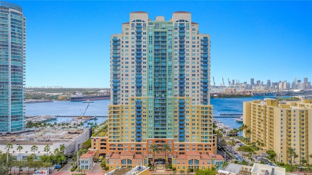 view of property with a water view