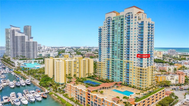 90 Alton Rd Unit 1902, Miami Beach, FL 33139 - city view featuring a nearby body of water and numerous boat docks