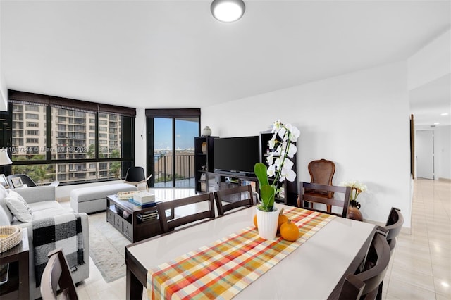 view of tiled living room