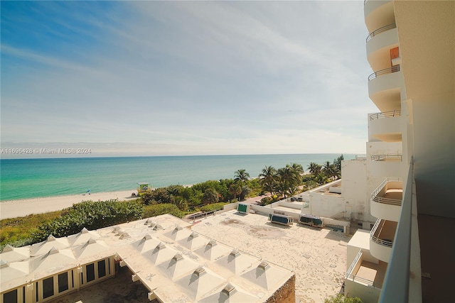 view of water feature featuring a beach view