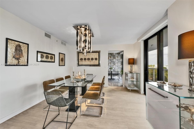 dining area featuring light hardwood / wood-style floors